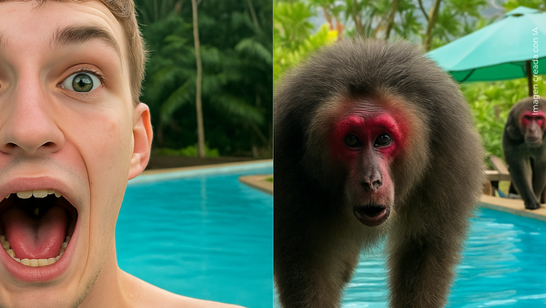 Un turista es perseguido por monos mientras se bañaba en Tailandia ¡Video viral!