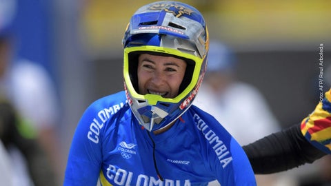 Mariana Pajón cuando ganó una medalla de oro en los Juegos Bolivarianos