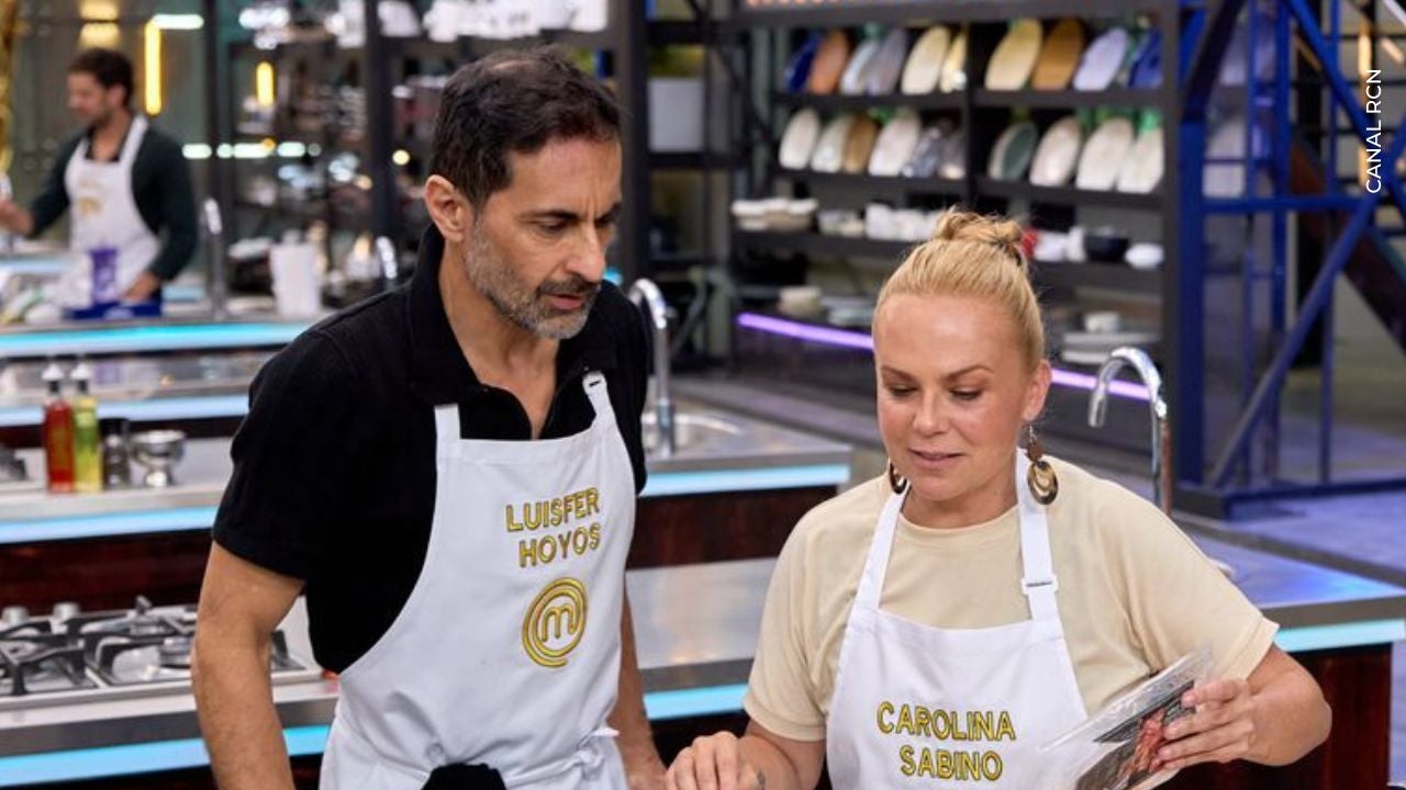 Carolina Sabino y Luisfer en MasterChef Celebrity