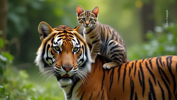 Viral: video de un gatito sobre un tigre le da la vuelta al mundo Viral: video de un gatito sobre un tigre le da la vuelta al mundo