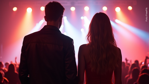 Pareja captada en concierto de Coldplay