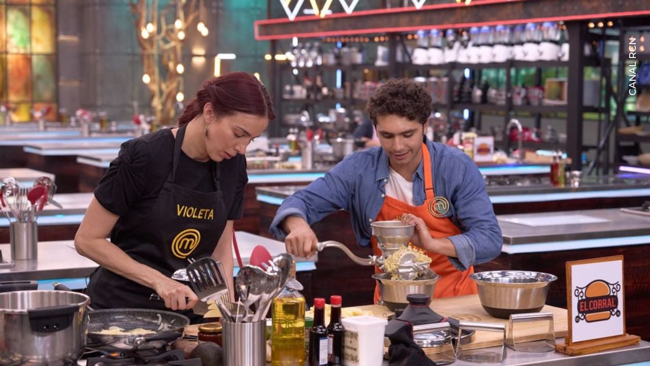 Violeta Bergonzi y Julian Zuluaga en Masterchef celebrity