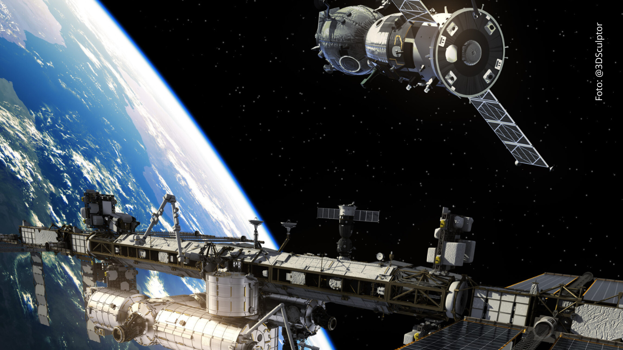 Estación Espacial Internacional y nave espacial.