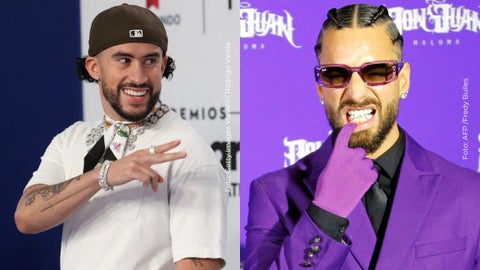 Bad Bunny y Maluma, cantantes de género urbano