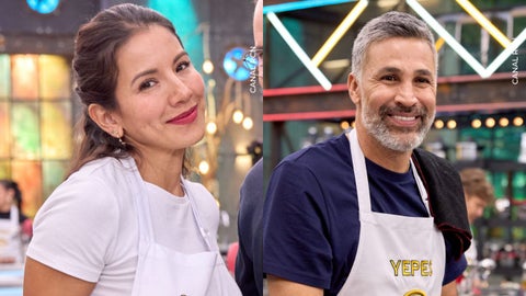 Caterin Escobar y Mario Alberto Yepes en MasterChef Celebrity