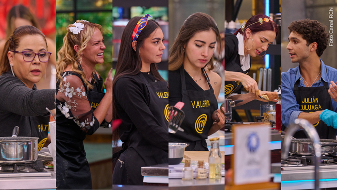 Carolina Sabino, Valentina Taguado, Julián Zuluaga, Violeta Vergonzi, Patty Grisales y Valeria Aguilar.