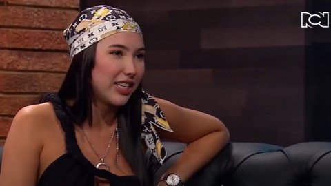 Aida Victoria Merlano durante una entrevista con Yo José Gabriel.