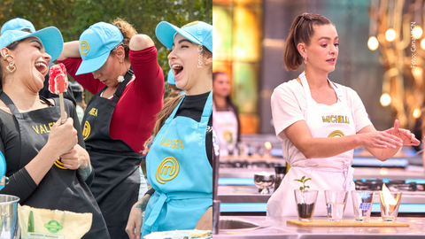 Valentina Taguado, Valeria Aguilar y Michelle Rouillard en MasterChef Celebrity 2025.