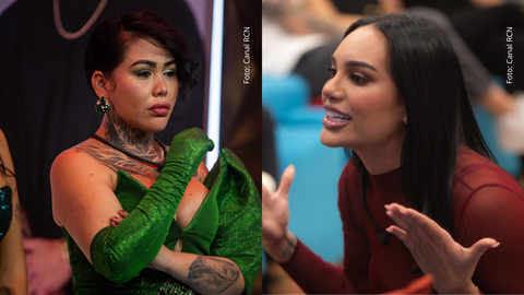 Yina Calderón y Andrea Valdiri en La casa de los famosos Colombia 2025.