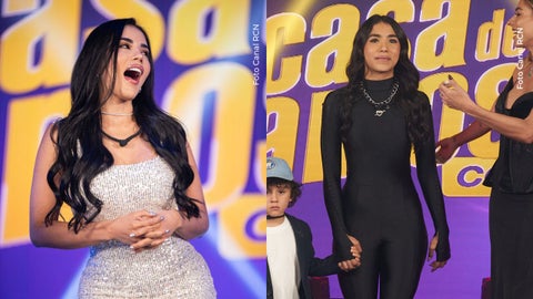 Karina García y su hija bailando música navideña