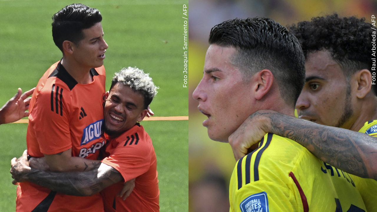 Luis Díaz y James Rodríguez