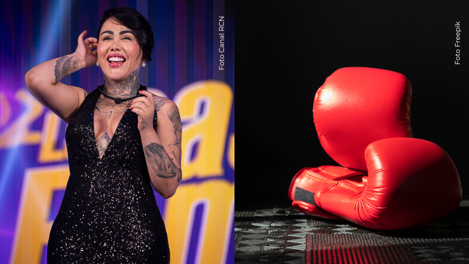 Yina Calderón aprende de los guantes de boxeo Yina Calderón