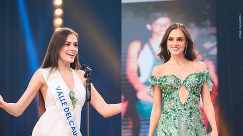 Eliana Duque, del Valle del Cauca, presentó el mejor vestido inspirado en su departamento. Fotos: Canal RCN