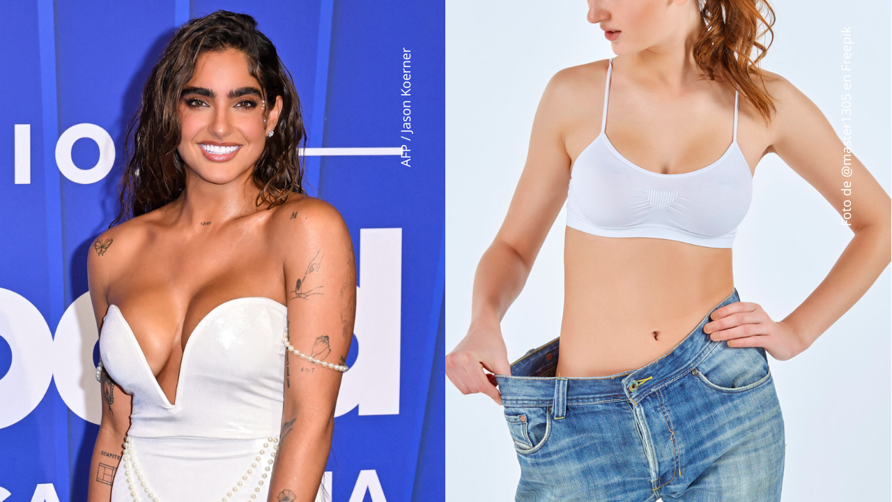 La práctica de Isabella Ladera para disminuir medidas Isabella Ladera asiste a los Premios Billboard de la Música Latina 2024 - Mujer presumiendo su talla.