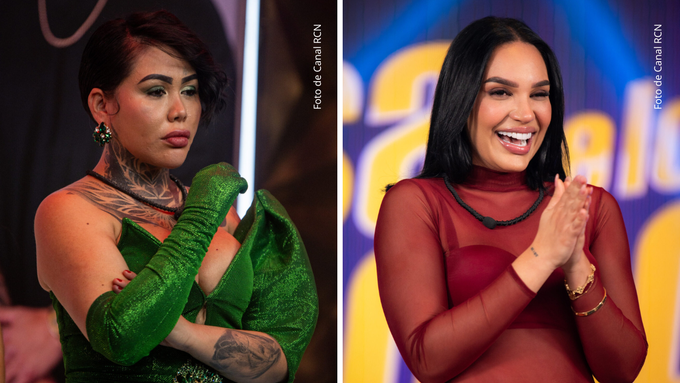 Yina Calderón y Andrea Valdiri en La casa de los famosos Colombia 2025.