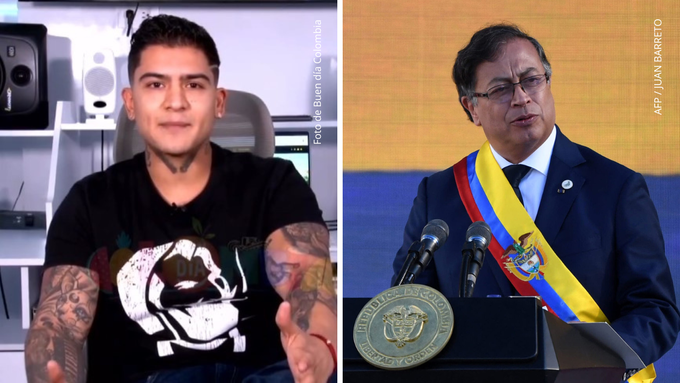 El presidente Petro se pronunció tras la desaparición de B-King El presidente Gustavo Petro pronuncia un discurso durante su ceremonia de investidura.
