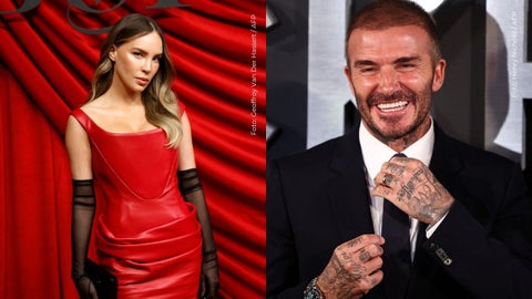 Belinda reaparece en la Fashion Week con David Beckham tras aparatosa lesión