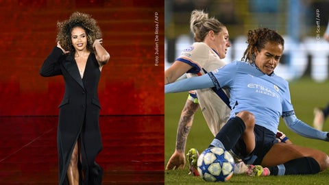Mary Fowler, la delantera del Manchester City y jugadora de la selección de Australia, que desfiló en La Semana de la Moda de París.