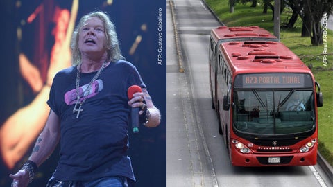 Axl Rose fue captado en TransMilenio