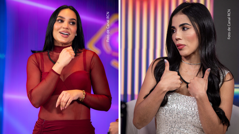 Andrea Valdiri y Karina García en La casa de los famosos Colombia 2025.