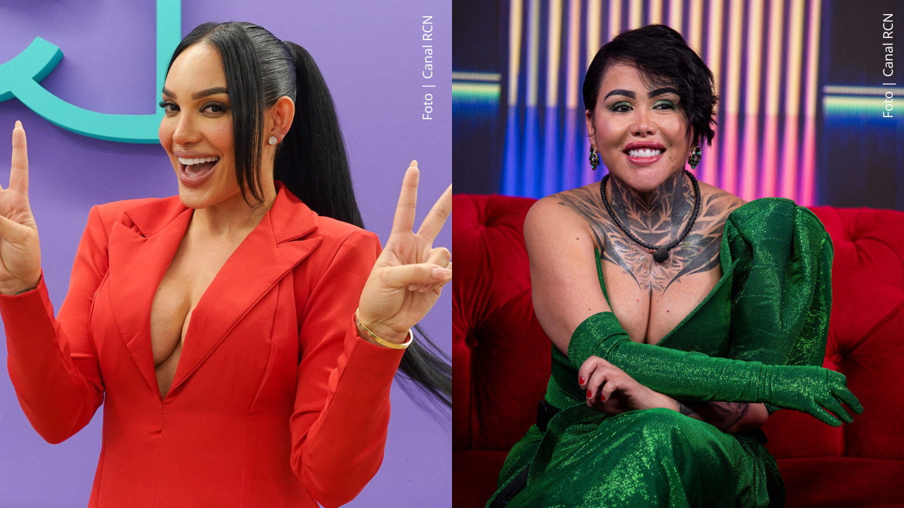 Andrea Valdiri posa a la cámara sonriente - Yina Calderón en el after de La casa de los famosos Colombia.