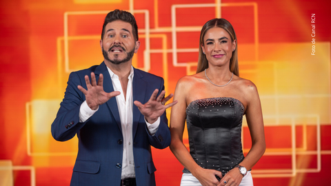 Carla Giraldo y Marcelo Cezán en La casa de los famosos COlombia 2025.