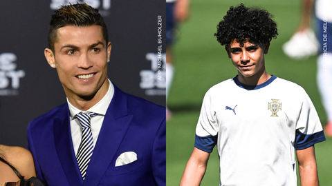 Cristiano Ronaldo y su hijo mayor