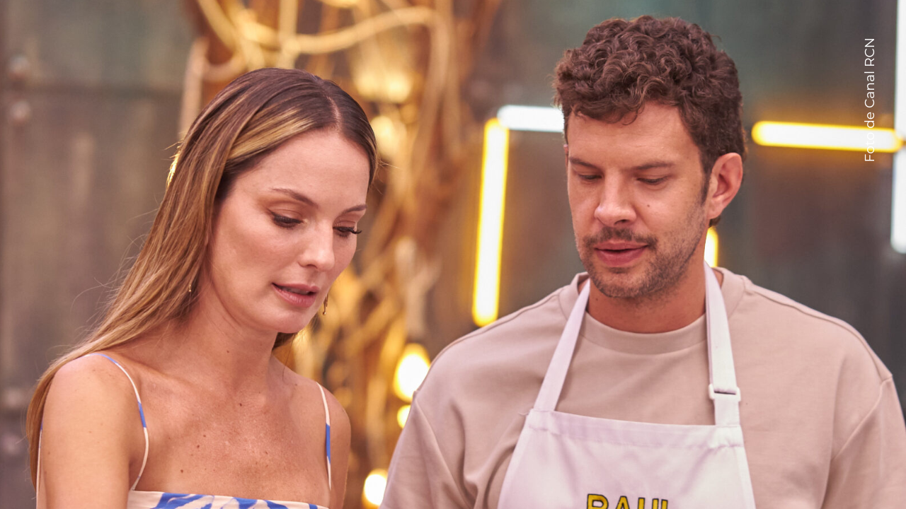 Claudia Bahamón y Raúl Ocampo en MasterChef Celebrity.