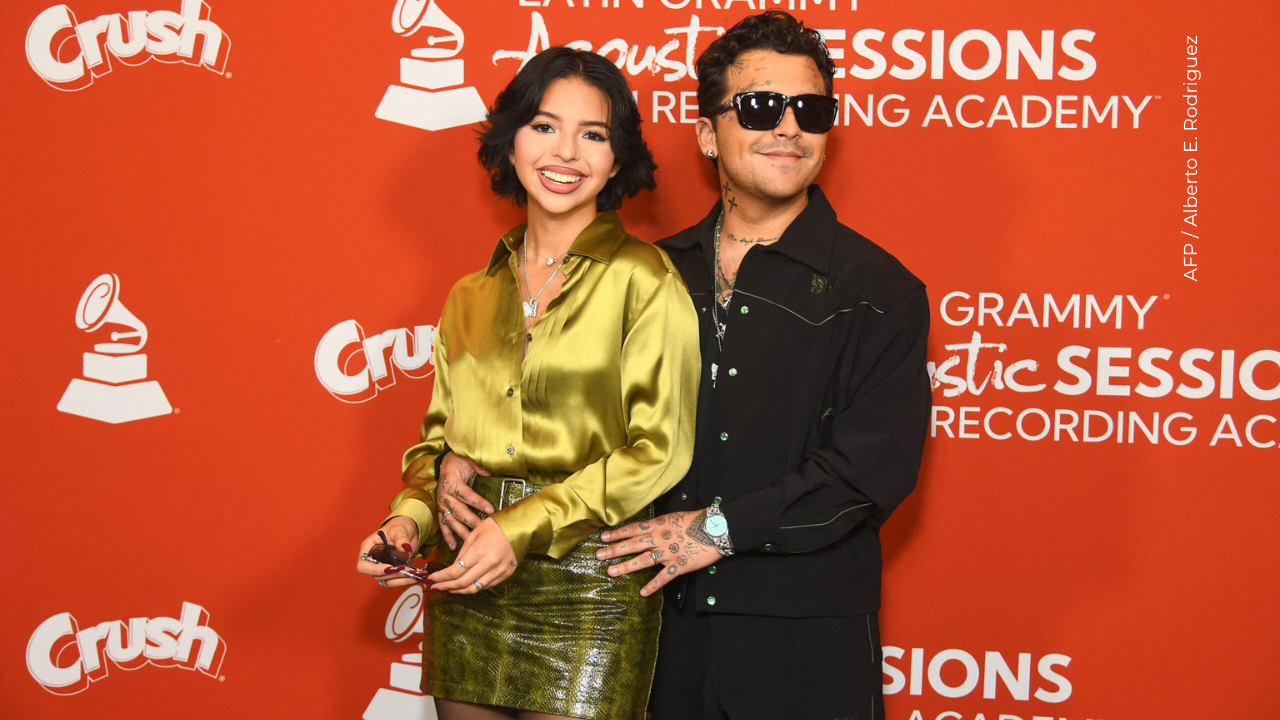 Ángela Aguilar y Christian Nodal asisten a las Sesiones Acústicas de los Latin GRAMMY con Christian Nodal en el Museo GRAMMY L.A. Live.