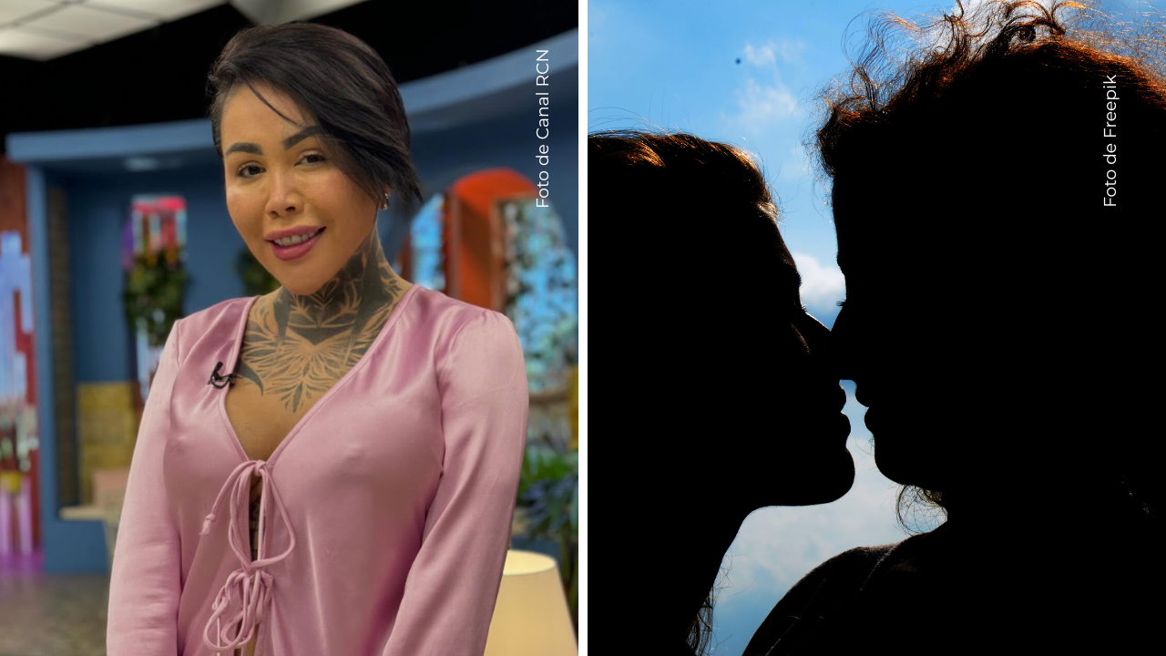 Yina Calderón en La casa de los famosos Colombia 2025 - Silueta de dos personas dándose un beso.