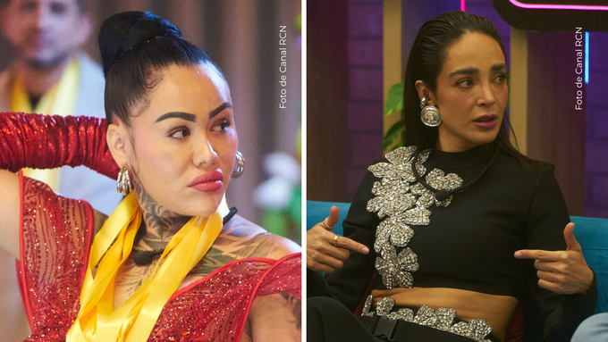 Yina Calderón y Manelyk González en La casa de los famosos Colombia 2025.