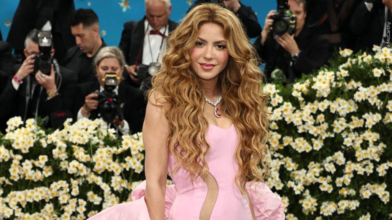 Shakira dejó de cantar por unos instantes mientras reaccionaba ante el suceso.