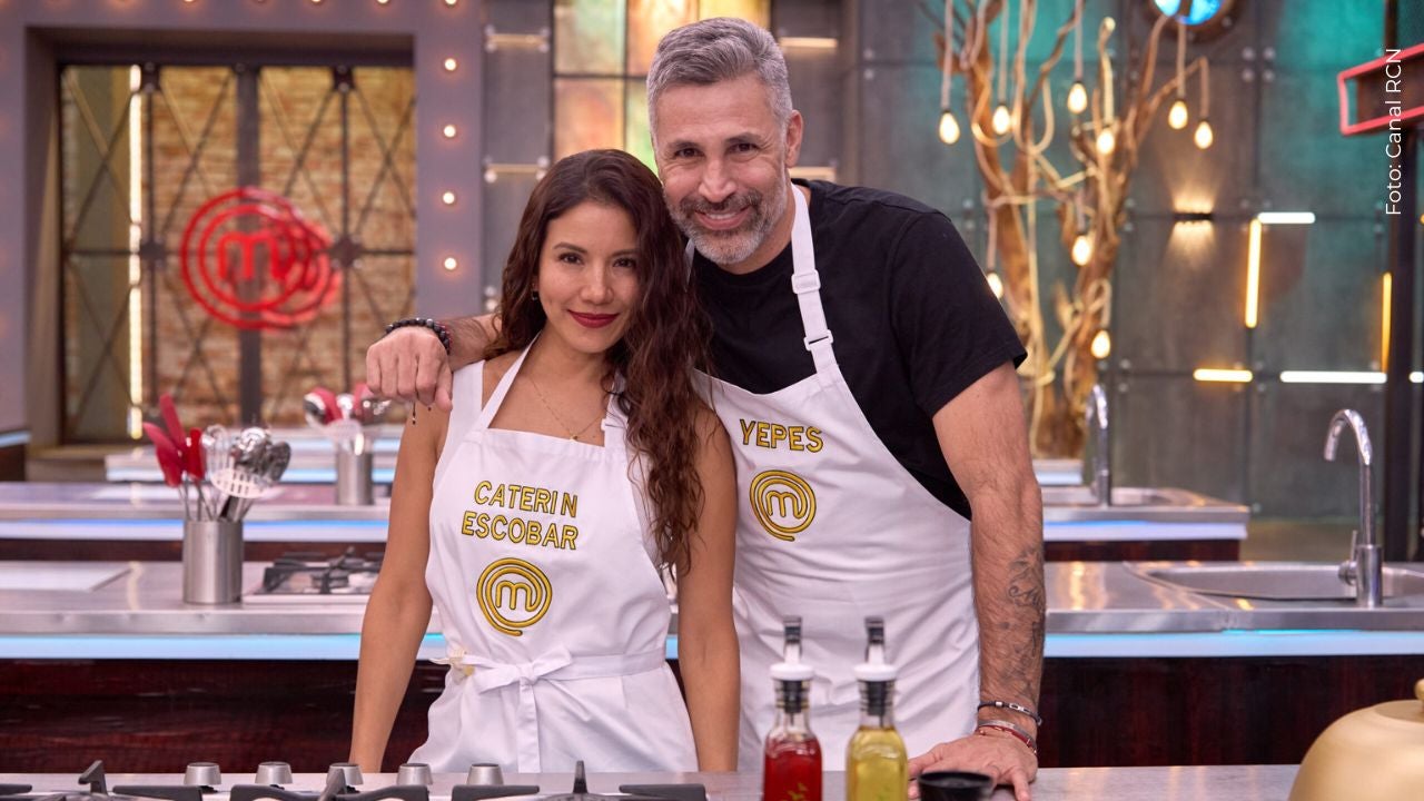 Mario Alberto Yepes y Caterin Escobar en MasterChef Celebrity Colombia