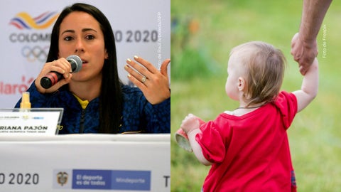 Mariana Pajón pasa el día de velitas con su hijo Theo.