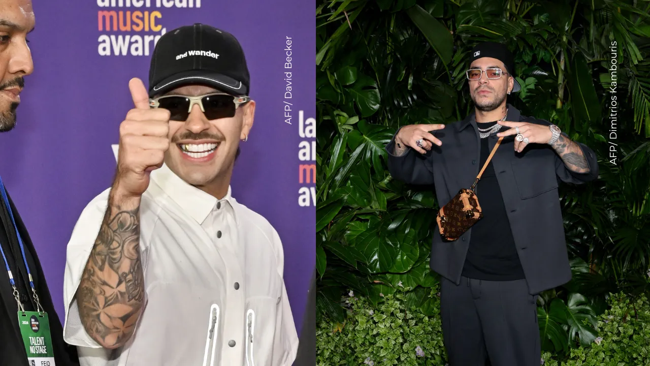 Feid y Ryan Castro bailando con una abuela