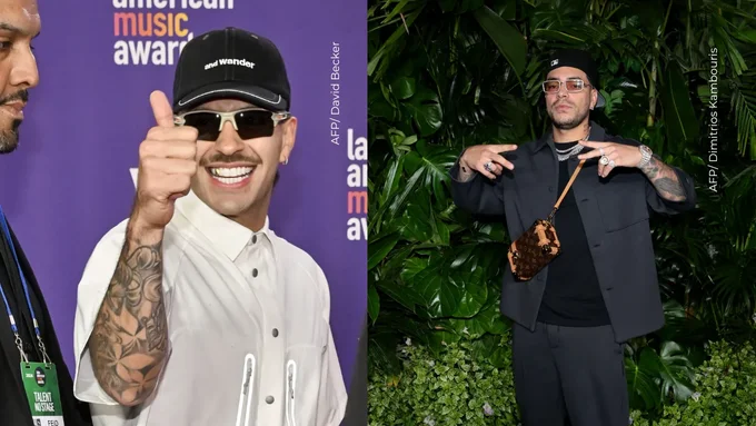 Feid y Ryan Castro bailando con una abuela