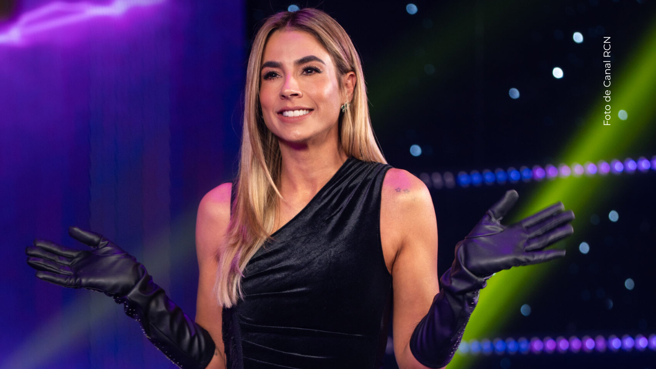 Carla Giraldo en el set de La casa de los famosos Colombia.