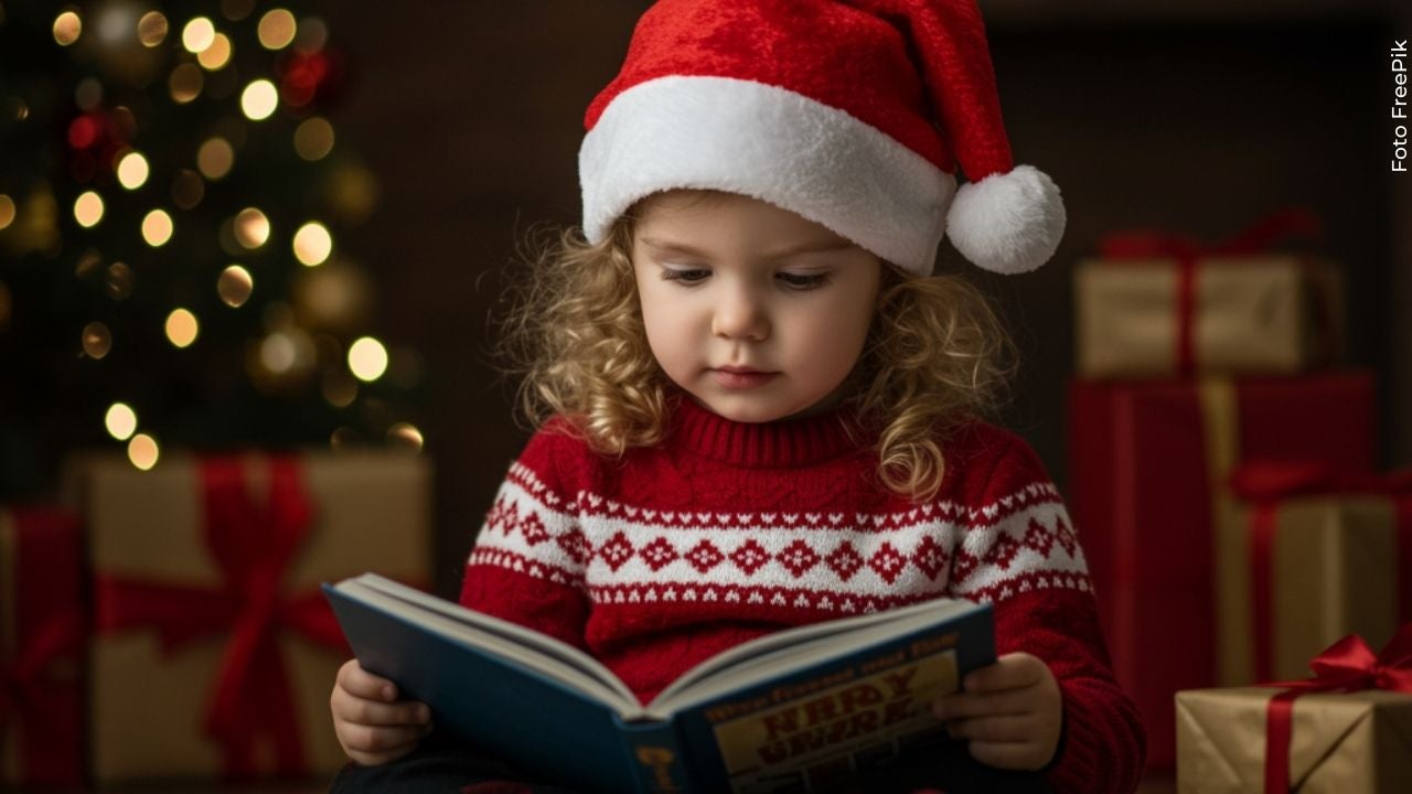 Niño leyendo novenas