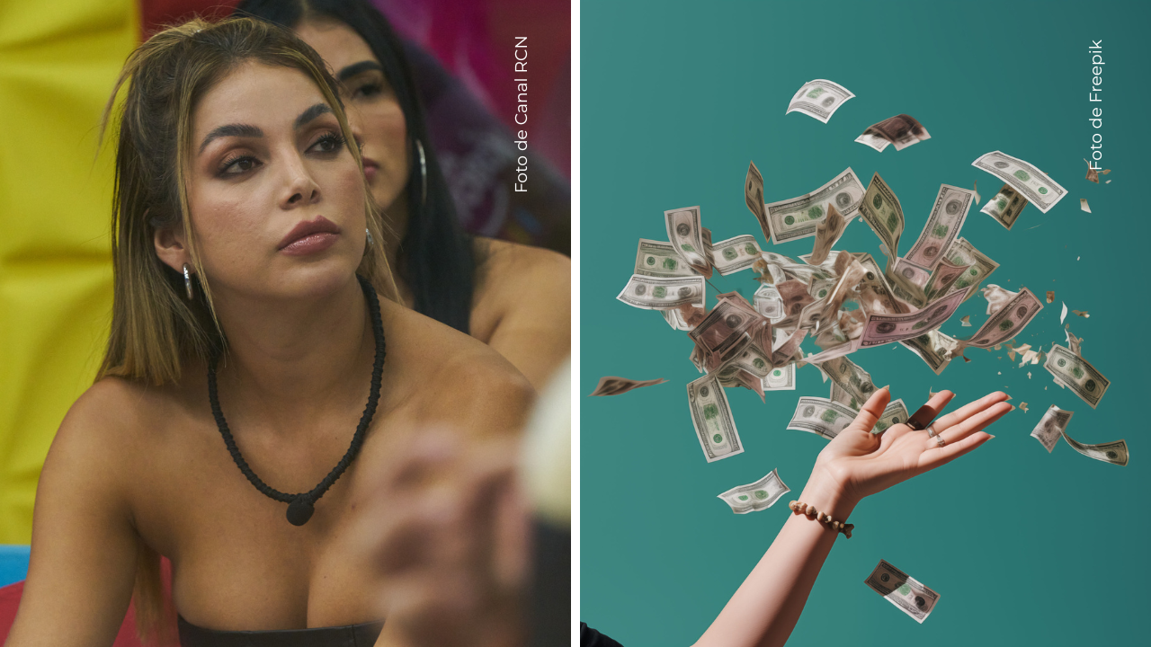 Yaya Muñoz en La casa de los famosos Colombia - Mano tomando billetes.