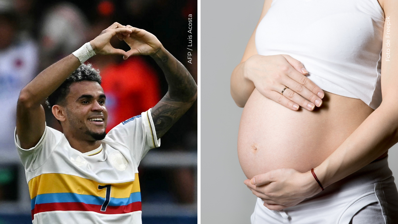 Luis Díaz hace un gesto con sus manos durante partido.