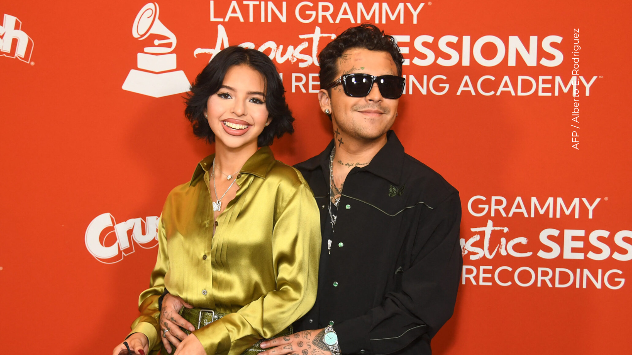 Ángela Aguilar y Christian Nodal asisten a las Latin GRAMMY Acoustic Sessions con Christian Nodal en el GRAMMY Museum L.A. Live.