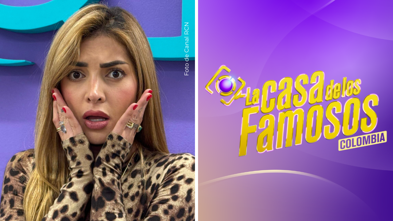 Dani Duke posando a la cámara - Logo de La casa de los famosos Colombia.
