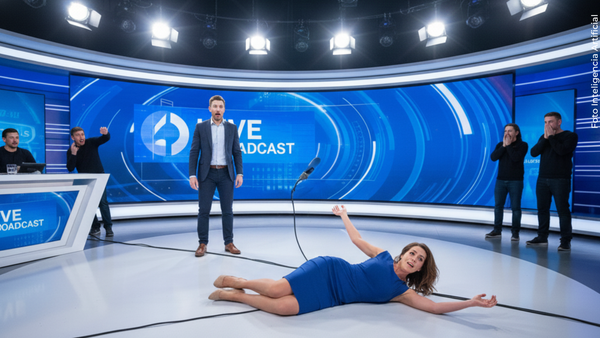 Presentadora de televisión sufre aparatoso accidente en vivo | VIDEO