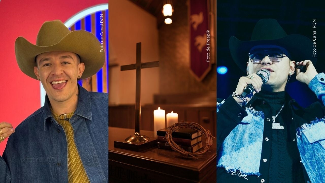 Luis Alfonso muestra el altar.