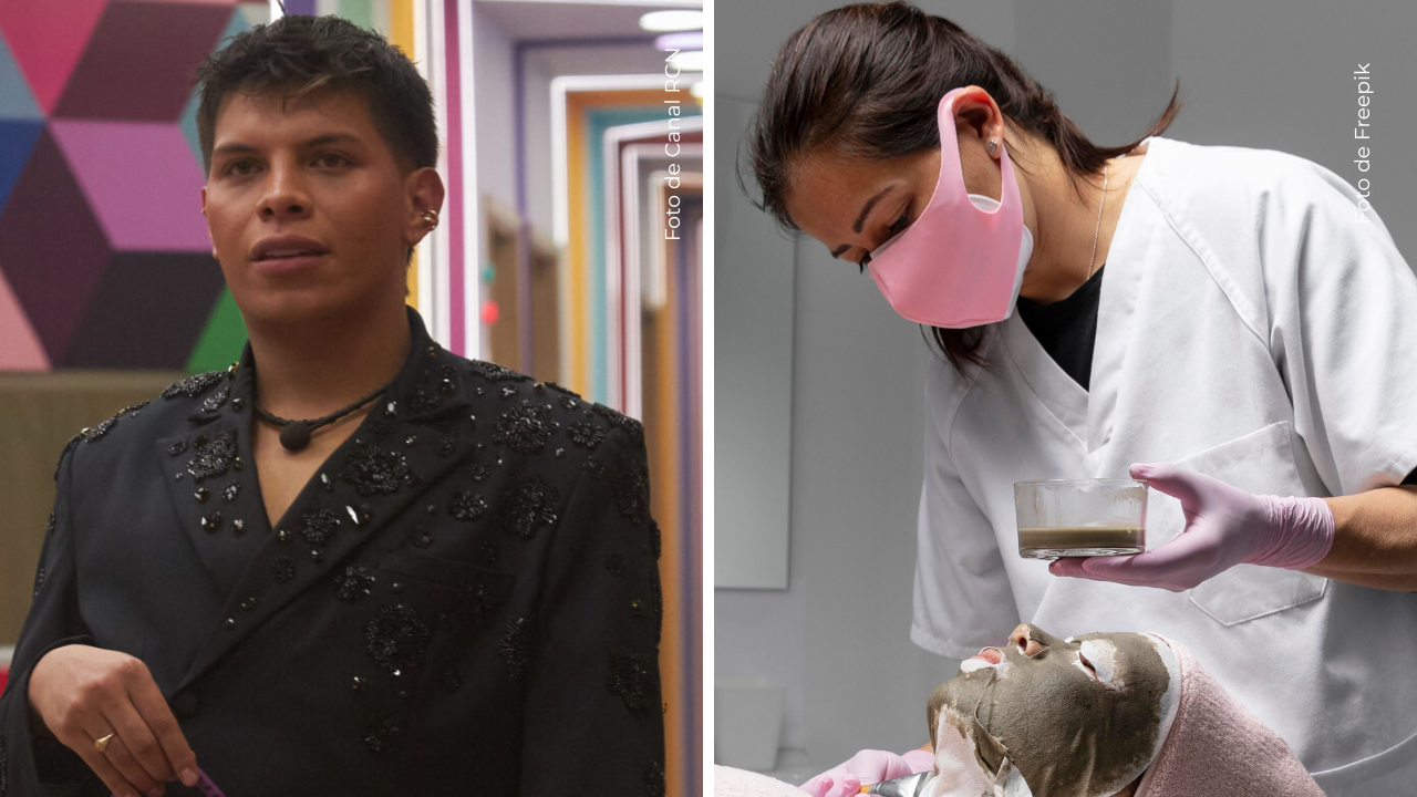 Emiro Navarro en La casa de los famosos Colombia - Persona realizándose procedimiento facial.