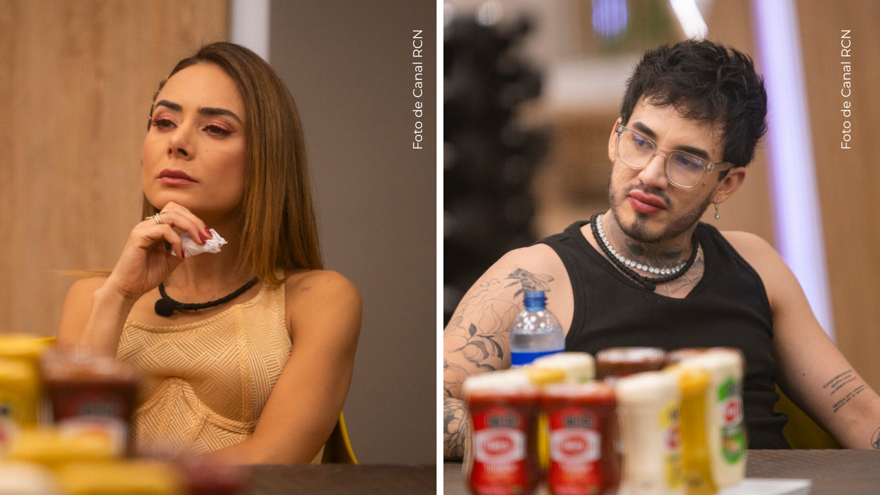 Valentino Lázaro y Johanna Fadul en La casa de los famosos Colombia.