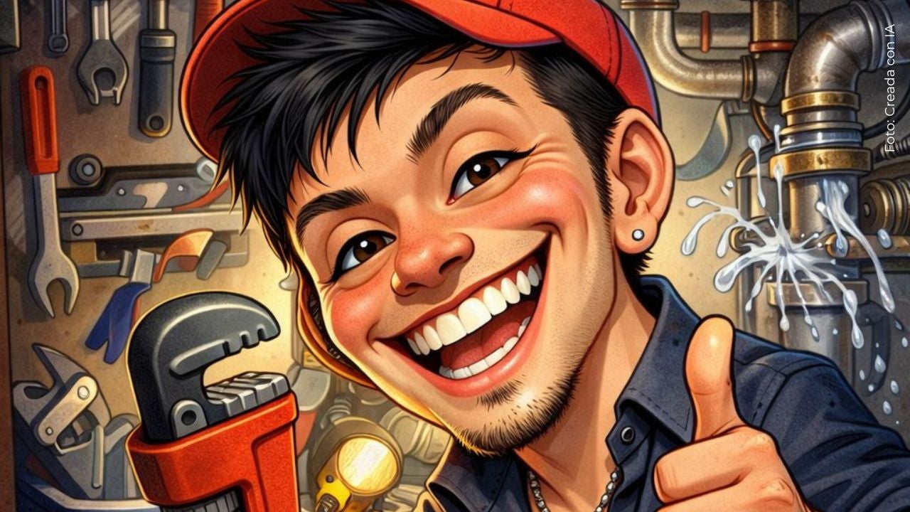 Caricatura de un plomero creada con Inteligencia artificial