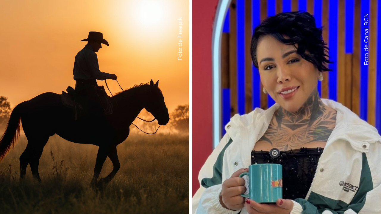 Silueta de un hombre en caballo - Yina Calderón en La casa de los famosos Colombia.