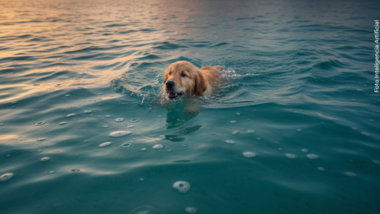 Yeferson Cossio rescata a un perrito que estaba a punto de ahogarse