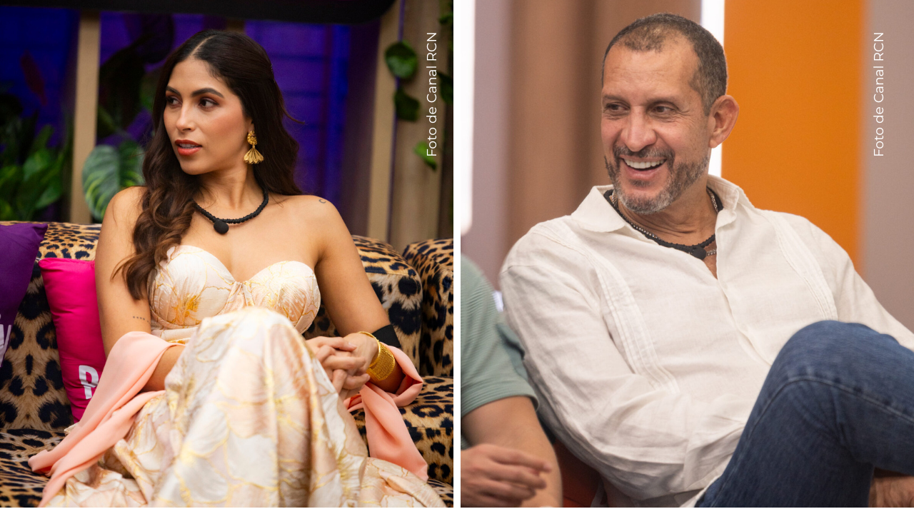 Lorena y el Flaco Solórzano en La casa de los famosos Colombia.